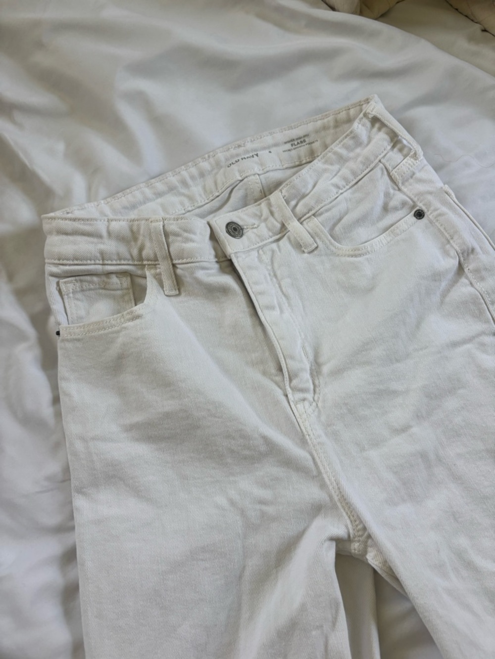 Old Navy Higher High Rise Flare Jeans - White
